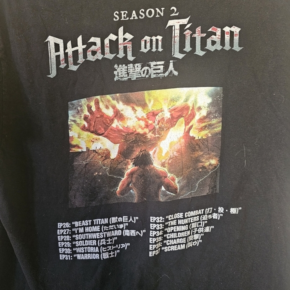 Attack on Titan Season 2 Graphic Tee T Shirt Size XL - Picture 8 of 8